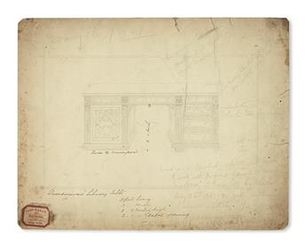 (FURNITURE.) Archive of furniture drawings and designs by New York draughtsmen.